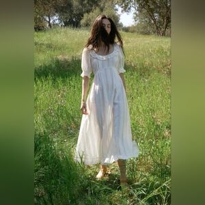 Christy Dawn Meadow Dress in White Embroidered Cotton